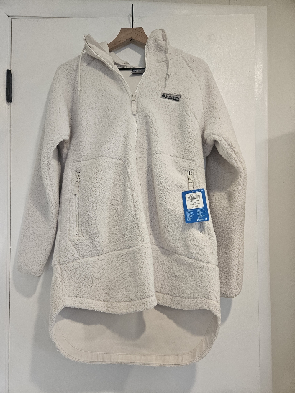 Columbia Women's Cream Sherpa Fleece Jacket with Hood